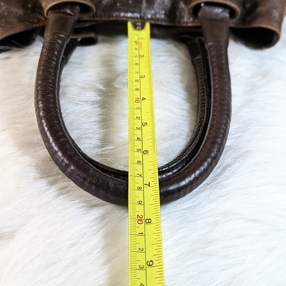 Furla Ostrich Embossed Brown Leather Tote Bag - Picture 5 of 15